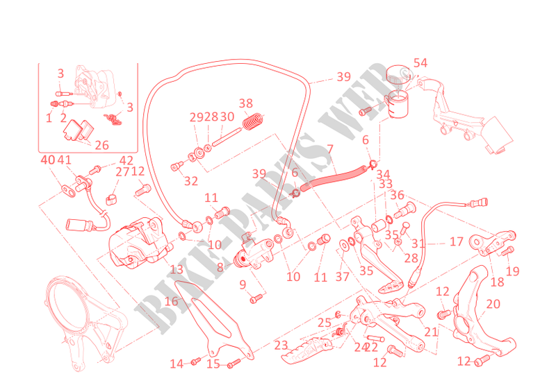 FREIO TRASEIRA para Ducati 1199 Panigale S 2012
