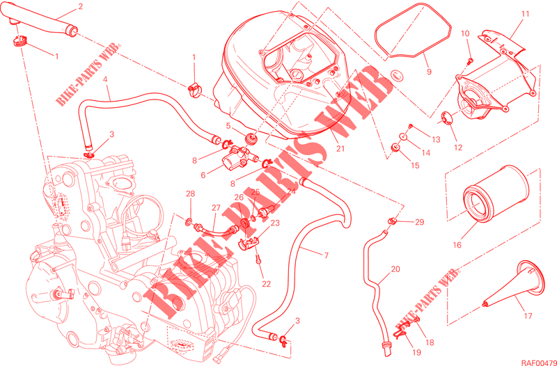 FILTRO AR para Ducati Hypermotard 2014