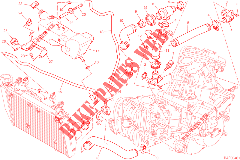 SISTEMA DE ARREFECIMENTO para Ducati Hypermotard 2014