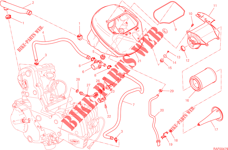 FILTRO AR para Ducati Hypermotard 2013