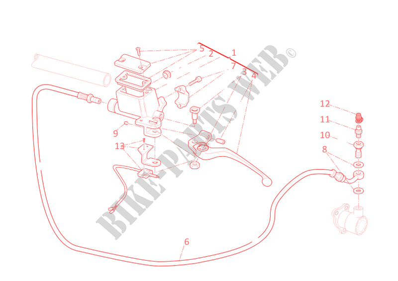 BOMBA DE EMBREAGEM para Ducati Hypermotard 796 2012