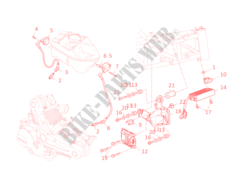 CABELAGEM para Ducati Hypermotard 796 2012
