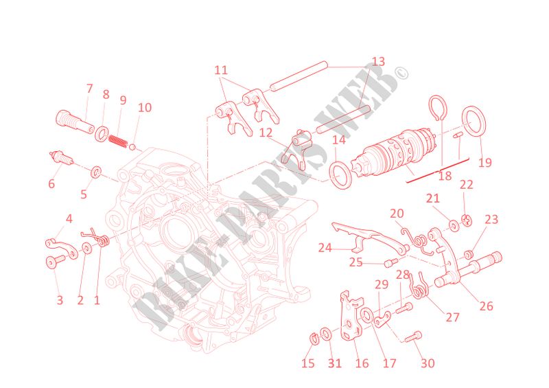 COMANDO CÂMBIO para Ducati Hypermotard 796 2011