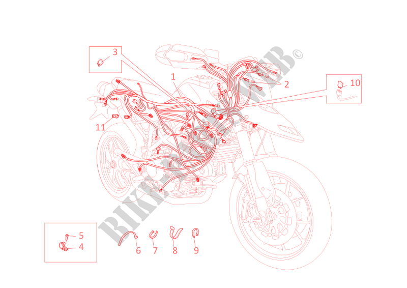 CABELAGEM para Ducati Hypermotard 796 2010
