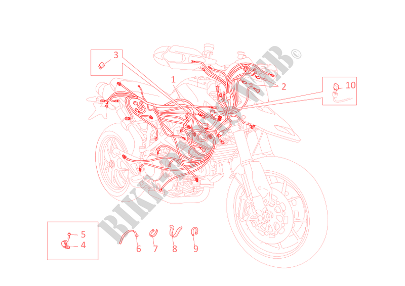 CABELAGEM para Ducati Hypermotard 1100 EVO 2010