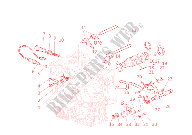 SELECTOR DO CAMBIO para Ducati Supersport 1000 DS 2005