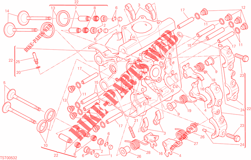 CABEÇA DO CILINDRO HORIZONTAL para Ducati Monster 821 DARK 2016