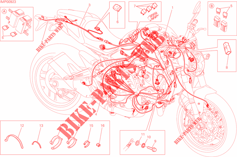 CABELAGEM para Ducati Monster 821 DARK 2016
