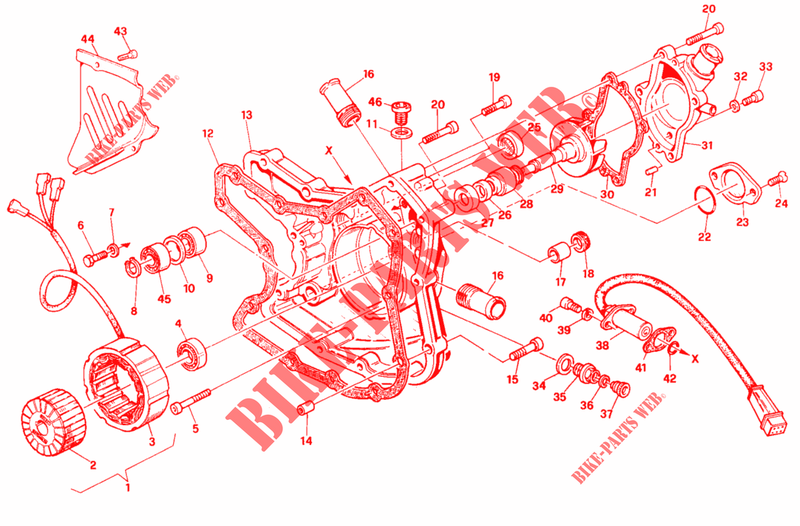 TAMPA / ESTATOR para Ducati 907 I.E. 1993
