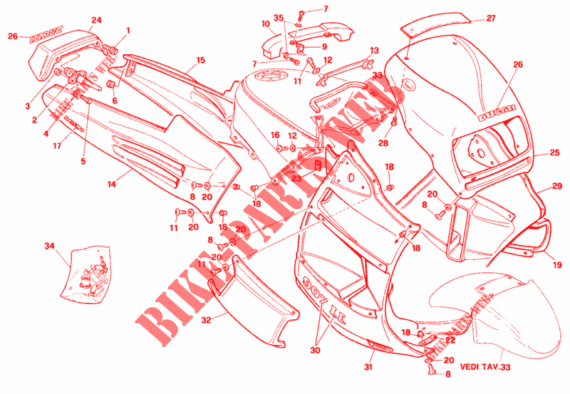CARENAGEM para Ducati 907 I.E. 1990