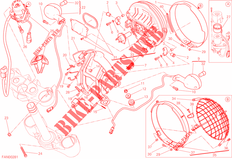 FAROL DIANTEIRO para Ducati Scrambler Urban Enduro 800 2015