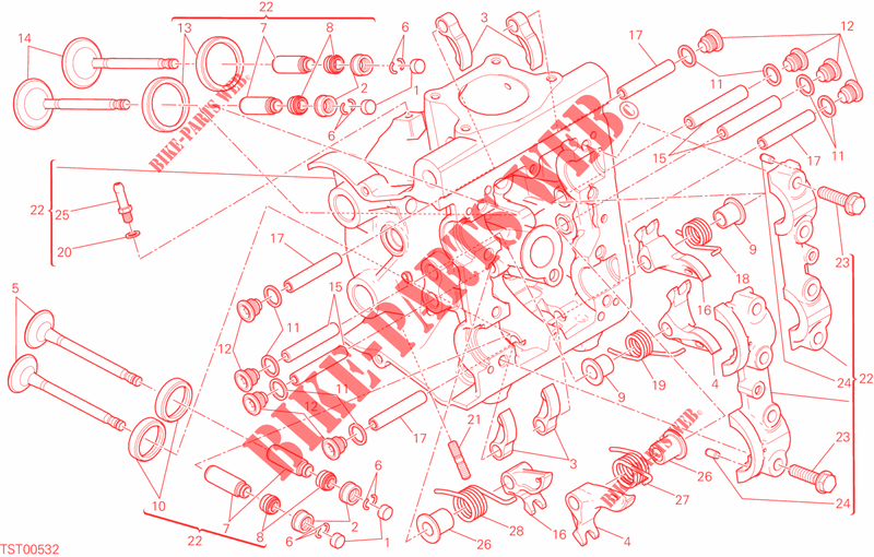 CABEÇA DO CILINDRO HORIZONTAL para Ducati Monster 821 Stripes 2015