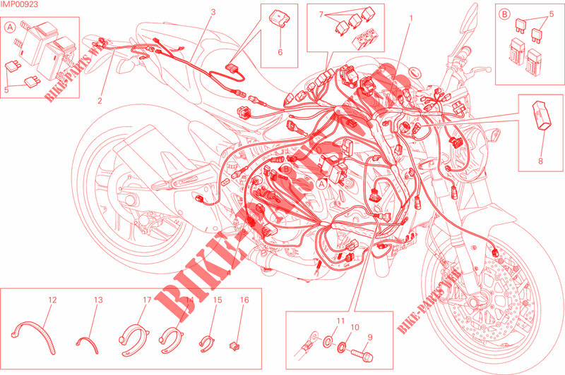 CABELAGEM para Ducati Monster 821 Stripes 2015