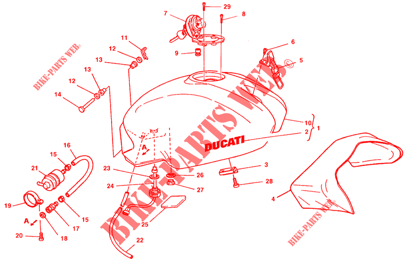 TANQUE DE COMBUSTÍVEL para Ducati Monster 600 1998