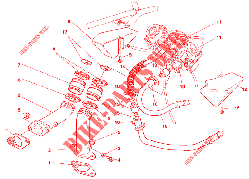 COLETOR DE ADMISSÃO para Ducati Monster 900 1998