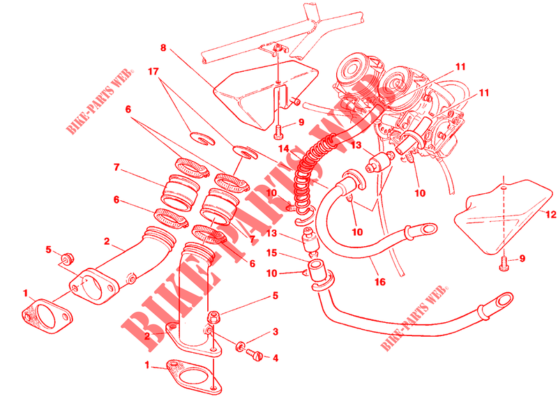COLETOR DE ADMISSÃO para Ducati Monster 900 Cromo 1998