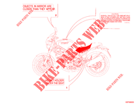 ETIQUETA DE AVISO (USA) para Ducati Monster 750 2000