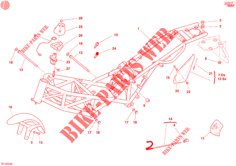 CHASSI para Ducati Monster 400 Dark 2005