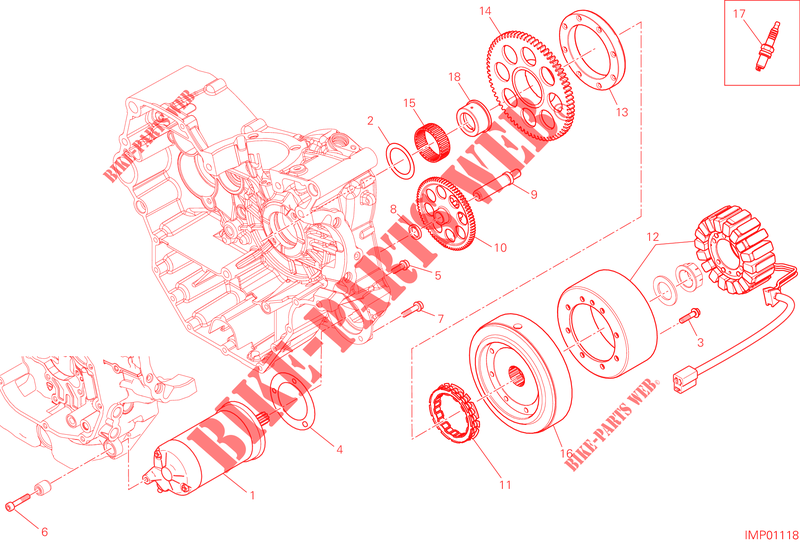 PARTIDA ELÉTRICA E IGNIÇÃO para Ducati Scrambler 1100 Dark Pro 2023