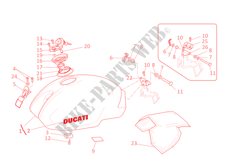 TANQUE DE COMBUSTÍVEL para Ducati Monster 1000 2004