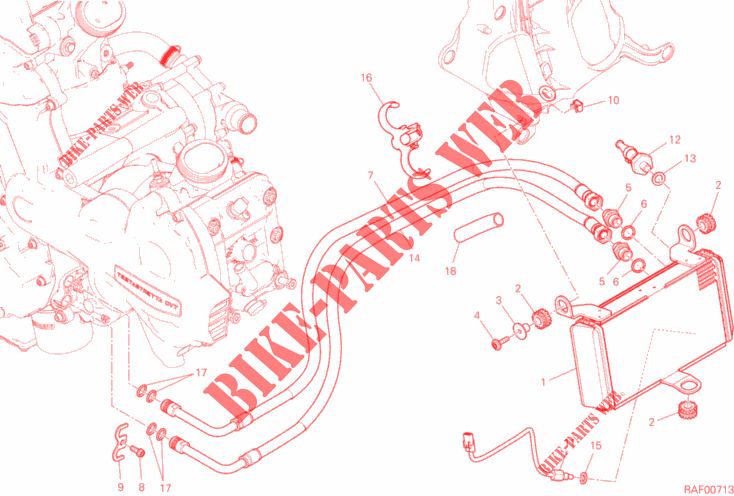 RADIADOR ÓLEO para Ducati Multistrada 1200 S ABS 2015